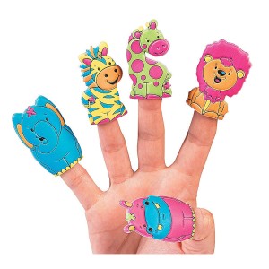 RTD-3330 : Colorful Jungle Zoo Animal Puffy Finger Puppet at RTD Gifts