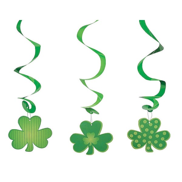 St. Patrick's Day Large Shamrock Dangling Swirls