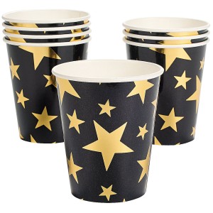 RTD-3413 : 8-pack of Gold Foil Star Paper Cups at RTD Gifts