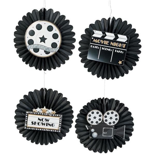 Hanging Fans with Movie Night Icons