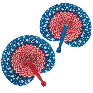 RTD-3448 : Patriotic Stars and Stripes Folding Fan at RTD Gifts