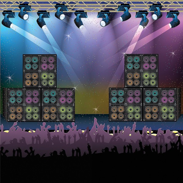 Rock Music Party Backdrop Banner 6ft x 6ft