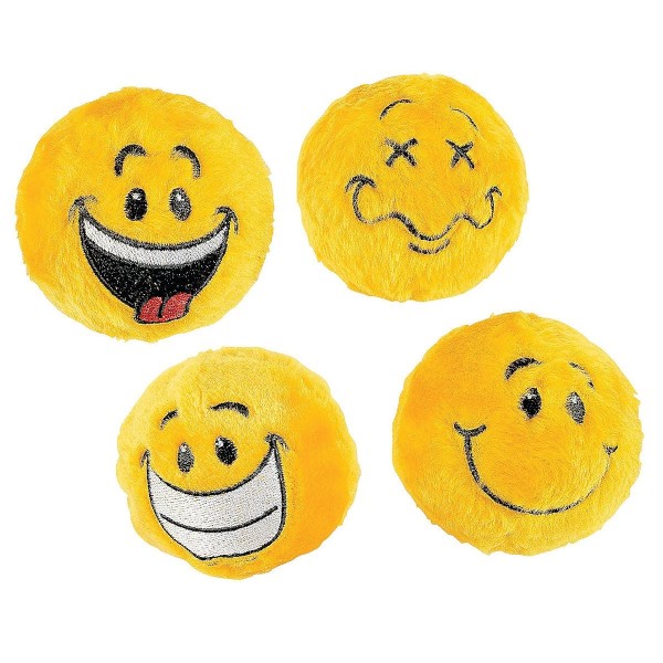 Plush Yellow Smiley Face 3 inch Emoji Bouncy Ball