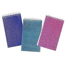 25-Pack Colorful Sparkle Spiral Party Notepads