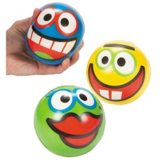 Big Goofy Face Smiley Foam 3.5 inch Ball