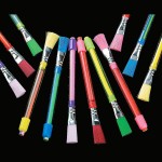 12-Pack Stick Erasers with Brush Ends