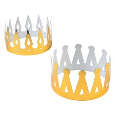 12-Pack Gold Foil Cardboard Royal Crowns