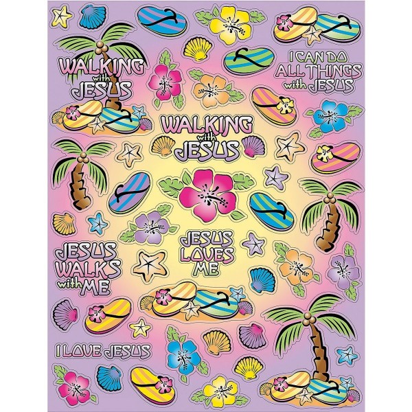 12-Pack of Walking with Jesus Sticker Sheets