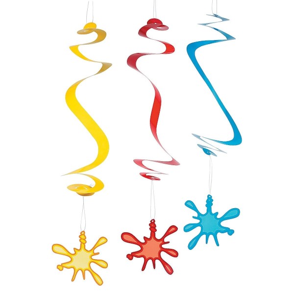 Paint Splat Hanging Dangling Swirls