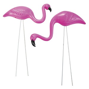 RTD-3540 : Mini Pink Flamingo Yard Ornaments 2 pc Set at RTD Gifts
