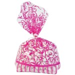 12-Pack Hot Pink Swirl Cellophane Treat Bags