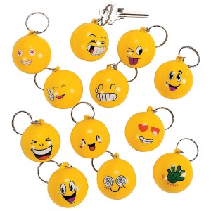 RTD-3611 : Goofy Smiley Face Emoji Stress Ball Keychain at RTD Gifts