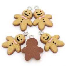 10-Pack Resin Gingerbread Man Charms