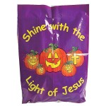 Shine With The Light of Jesus Pumpkin Large Trick-or-Treat Plastic Bags