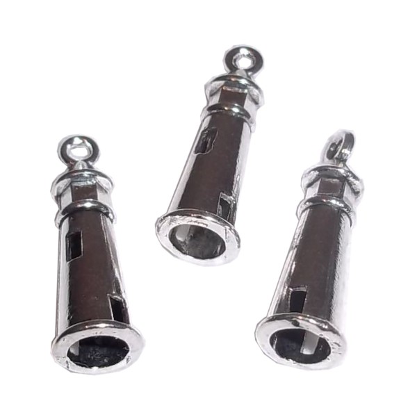 3D Metal Lighthouse Charms Antique Silver