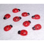 Wooden Ladybug Charms for Miniature Crafts