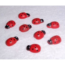 20-Pack Wooden Ladybugs for Miniature Crafts