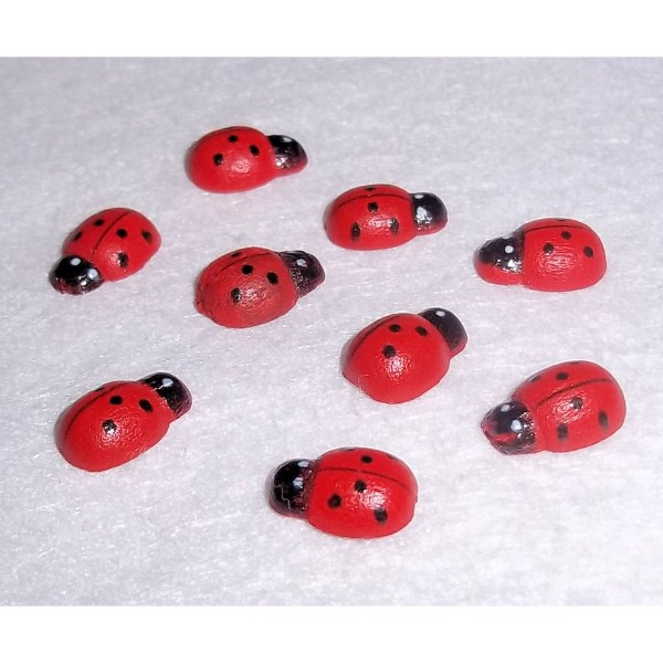 50 Mini Wooden Ladybugs Red and Black Painted Ladybirds DIY Craft Scrapbook