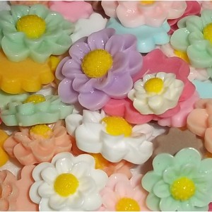 RTD-3670 : Small Resin Flowers for Crafts Assorted Colors 10-Pack at RTD Gifts