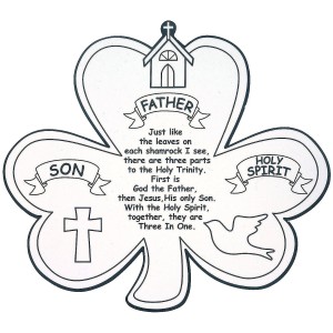 RTD-3692 : 12-Pack of Color Your Own Shamrock Christian Trinity Cutouts at RTD Gifts
