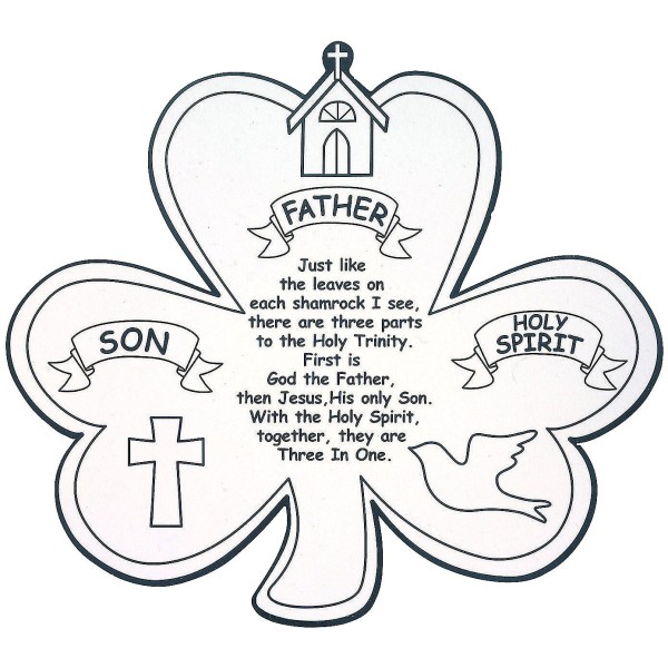 12-Pack of Color Your Own Shamrock Christian Trinity Cutouts