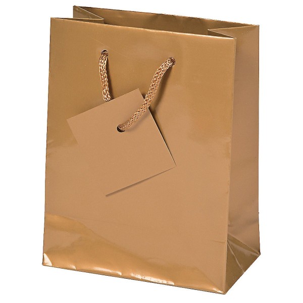 Solid Gold Small Gift Bags Wedding Graduation Party Favor Treat Boxes 4x5
