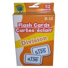 Division Math 52 Flash Cards with 104 Equations