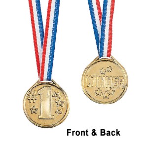 RTD-3795 : Plastic Gold Number One Winner Award Medals at RTD Gifts
