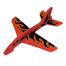 Red Flames Airplane Foam Glider