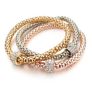RTD-3857 : 3-Piece Set Gold Silver Charm Fashion Bracelet at RTD Gifts