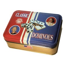 Classic Dominoes in Nostalgic Toy Tin
