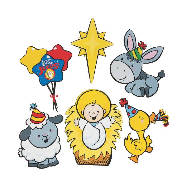 6pc Set of Happy Birthday Jesus Cutouts 6pc Set of Happy Birthday Jesus Cutouts