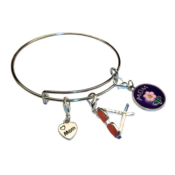 Mom XOXO Heart Charm Bracelet Expandable Silver Wire Sunglasses Flower Gift Mom XOXO Heart Charm Bracelet Expandable Silver Wire Sunglasses Flower Gift