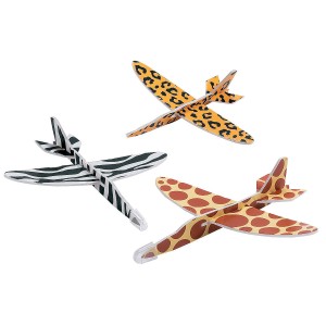 RTD-3946 : Jungle Safari Zoo Animal Print Airplane Gliders at RTD Gifts