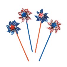 American USA Colors Stars and Stripes Pinwheels