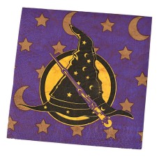 16-Pack Wizard Hat Magician Magic Wand Luncheon Napkins