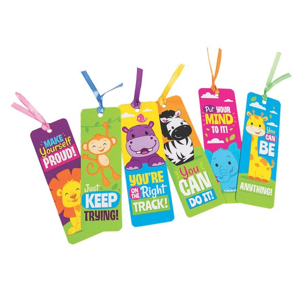 6-Pack Inspirational Jungle Zoo Animal Bookmarks 6-Pack Inspirational Jungle Zoo Animal Bookmarks