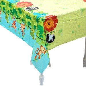 RTD-3969 : Cute Zoo Animals Theme Plastic Table Cover at RTD Gifts