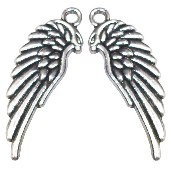 Pair of Silver Angel Wings Charms