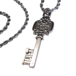 RTD-4019 : Peace Key Charm Necklace on Stainless Steel Rope Chain at RTD Gifts