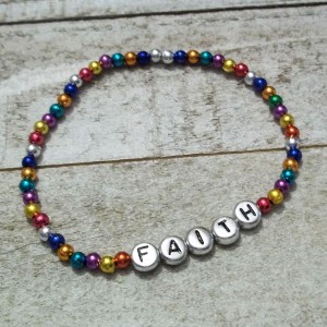 RTD-4027 : Faith Words Beaded Stretch Bracelet at RTD Gifts