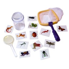Backyard Explorer Kit Set w/ Magnifying Insect Jar, Bug Net, 12 Creature Tattoos