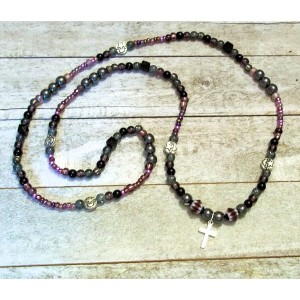 RTD-4043 : Cross Hematite Star/Moon Bead Stretch Necklace / Multiwrap Bracelet at RTD Gifts