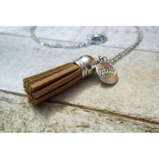 Essential Oils Diffuser Suede Fall Tassel Charm Necklace