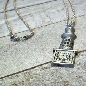 RTD-4054 : Jesus is the Light Lighthouse Charm Necklace at RTD Gifts