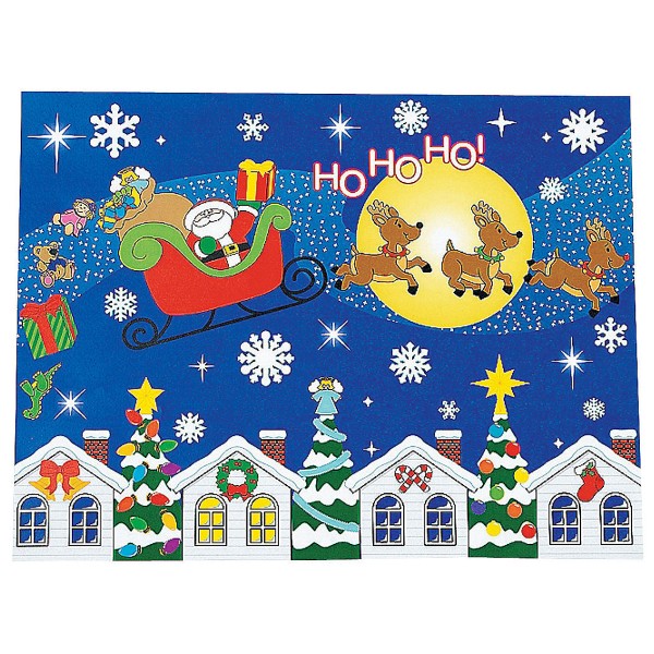 Christmas Eve Santa Sticker Scene Activity Craft Christmas Eve Santa Sticker Scene Activity Craft