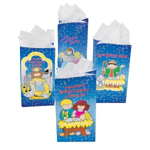RTD-4064 : Happy Birthday Jesus Paper Party Sacks Christmas Treat Bags at RTD Gifts