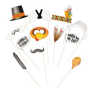 RTD-4067 : Pack of 12 Thanksgiving Dinner Stick Props for Photo Booth at RTD Gifts