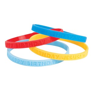 RTD-4068 : Happy Birthday Jesus Silicone Christmas Party Favor Bracelets at RTD Gifts
