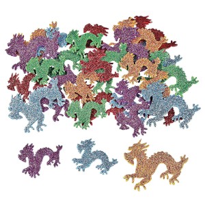 RTD-4079 : Dragon Foam Shapes Glittery Stickers 100-Pack at RTD Gifts